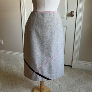 Chic Gray A-Line Skirt with Pink and Black Details